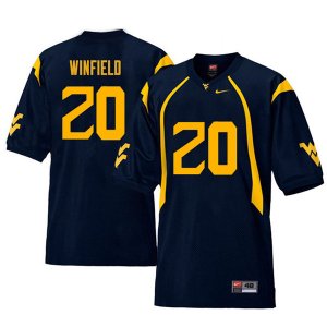 Men's West Virginia Mountaineers NCAA #20 Corey Winfield Navy Authentic Nike Retro Stitched College Football Jersey FE15P03BH